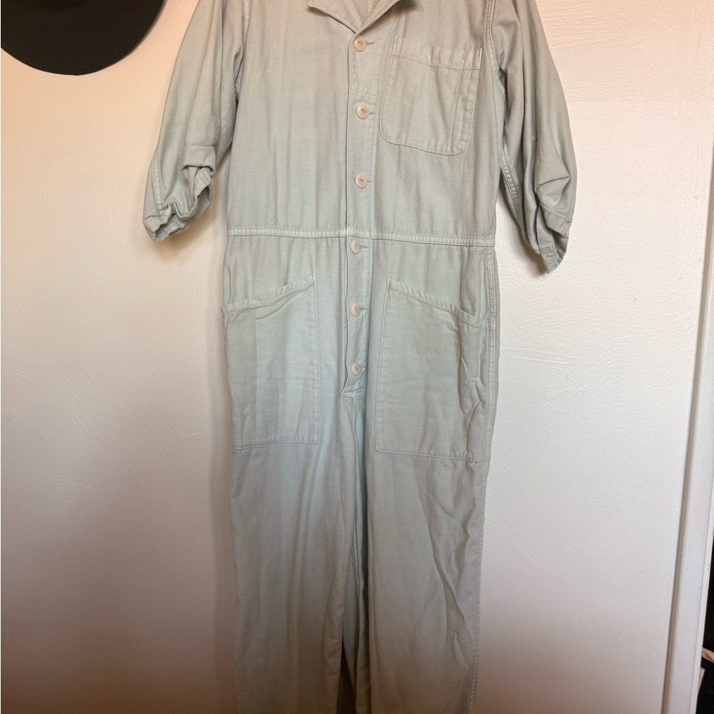 Light Gray Button-Up Jumpsuit